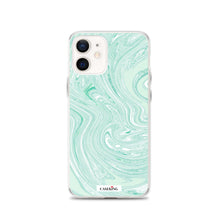 Load image into Gallery viewer, Mint Marble Clear iPhone Case
