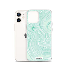 Load image into Gallery viewer, Mint Marble Clear iPhone Case