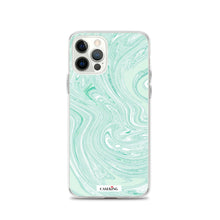 Load image into Gallery viewer, Mint Marble Clear iPhone Case