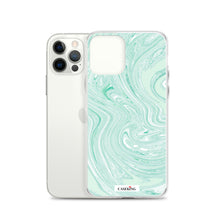 Load image into Gallery viewer, Mint Marble Clear iPhone Case