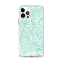 Load image into Gallery viewer, Mint Marble Clear iPhone Case