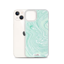 Load image into Gallery viewer, Mint Marble Clear iPhone Case