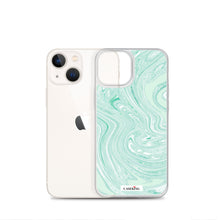 Load image into Gallery viewer, Mint Marble Clear iPhone Case