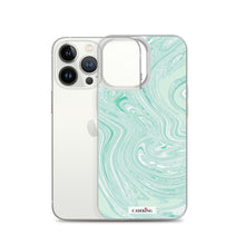 Load image into Gallery viewer, Mint Marble Clear iPhone Case