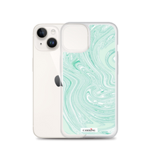 Load image into Gallery viewer, Mint Marble Clear iPhone Case