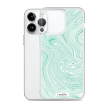 Load image into Gallery viewer, Mint Marble Clear iPhone Case
