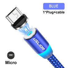 Load image into Gallery viewer, USB Cable Charger With Removable Magnetic Tips For iPhone, Type C, Micro USB