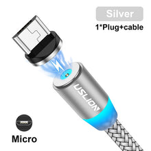 Load image into Gallery viewer, USB Cable Charger With Removable Magnetic Tips For iPhone, Type C, Micro USB