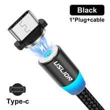 Load image into Gallery viewer, USB Cable Charger With Removable Magnetic Tips For iPhone, Type C, Micro USB