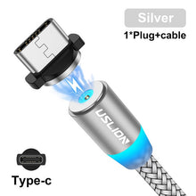 Load image into Gallery viewer, USB Cable Charger With Removable Magnetic Tips For iPhone, Type C, Micro USB