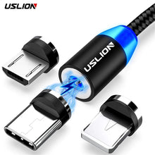 Load image into Gallery viewer, USB Cable Charger With Removable Magnetic Tips For iPhone, Type C, Micro USB