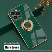 Load image into Gallery viewer, Luxury Silicone Case With Ring Stand For iPhone