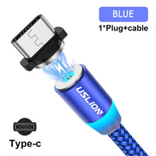 Load image into Gallery viewer, USB Cable Charger With Removable Magnetic Tips For iPhone, Type C, Micro USB