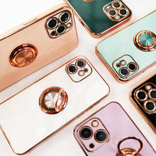 Load image into Gallery viewer, Luxury Silicone Case With Ring Stand For iPhone