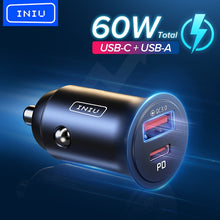 Load image into Gallery viewer, 60W USB Car Charger 5A Type C PD QC Fast Charging Phone Adapter