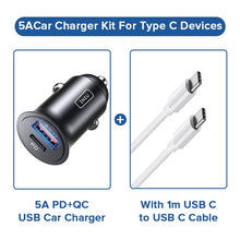 Load image into Gallery viewer, 60W USB Car Charger 5A Type C PD QC Fast Charging Phone Adapter