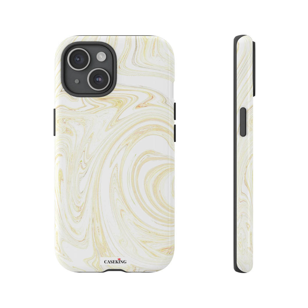 White & Gold Swirl