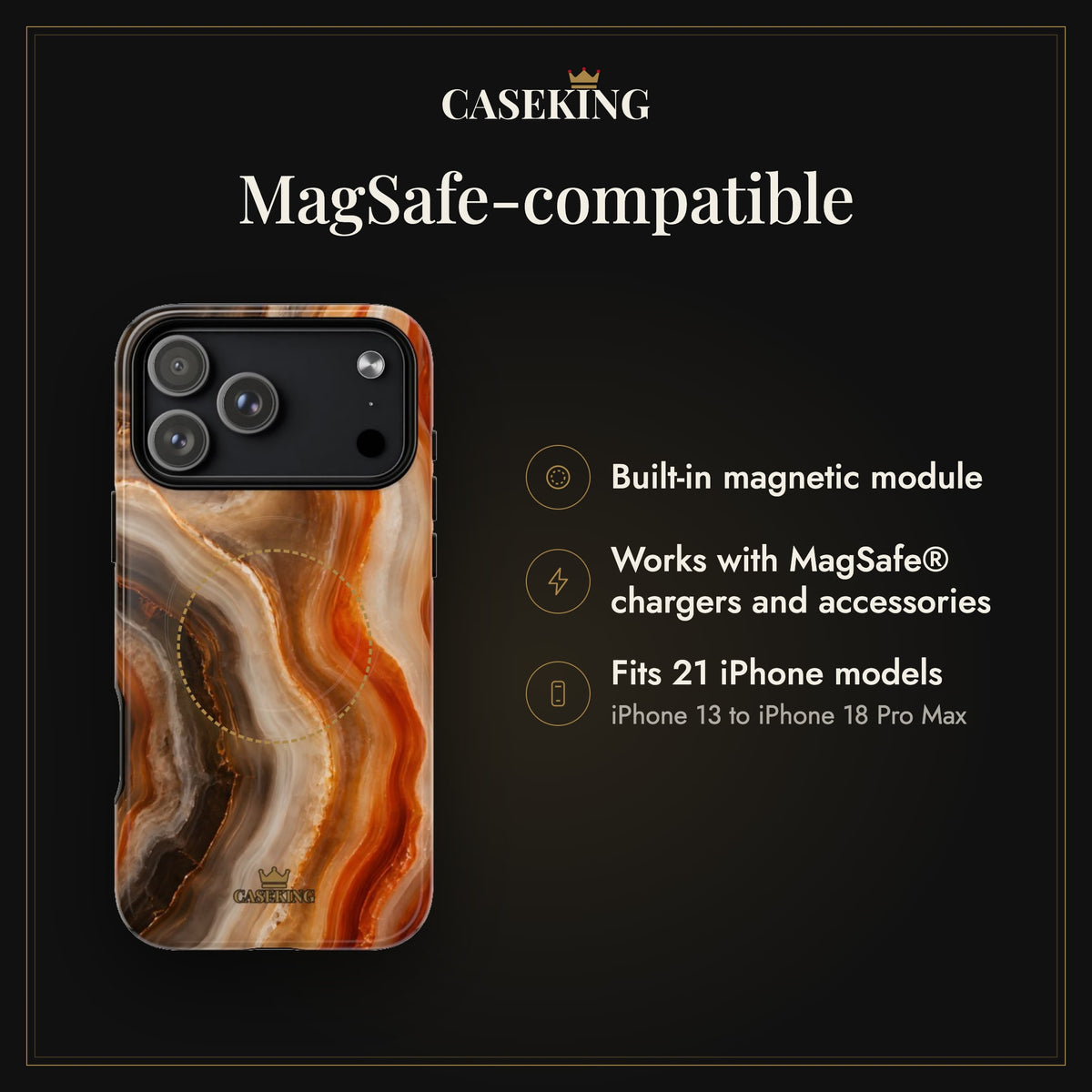 Agate MagSafe-compatible tough case infographic 2: MagSafe-compatible