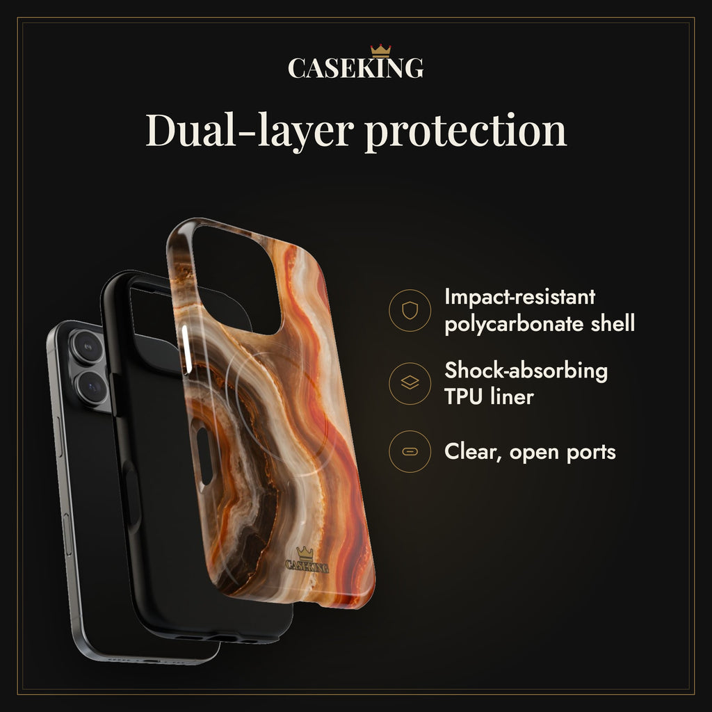 Agate MagSafe-compatible tough case infographic 3: Dual-layer protection