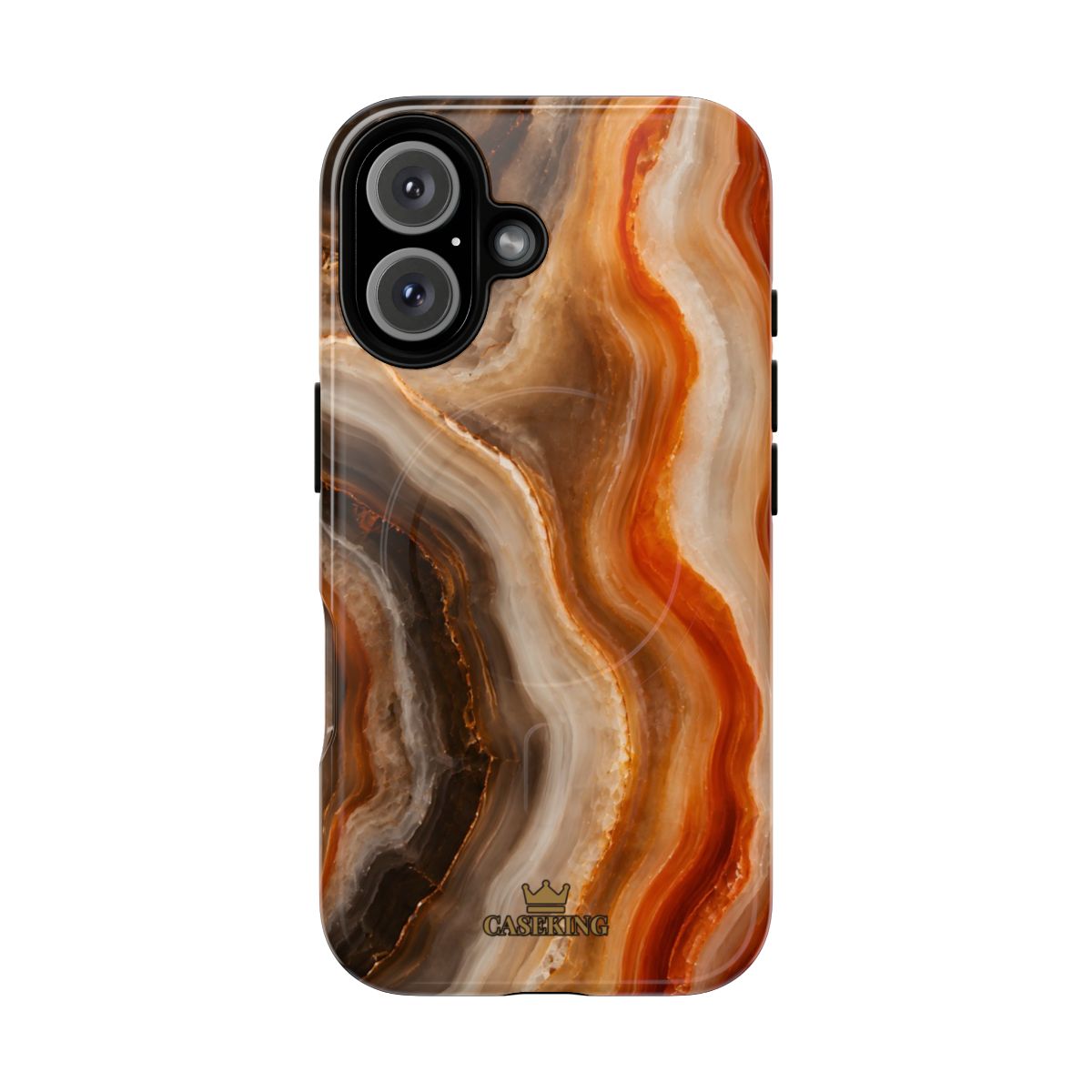 Agate MagSafe-compatible tough case on iPhone 16, glossy finish
