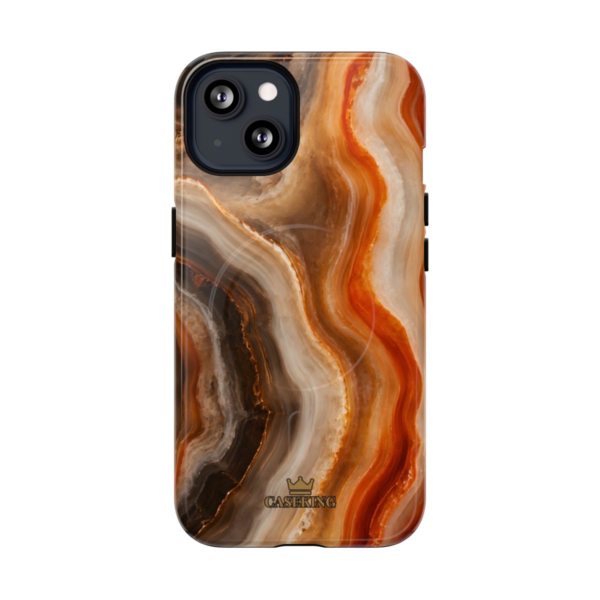 Agate MagSafe-compatible tough case on iPhone 13, glossy finish