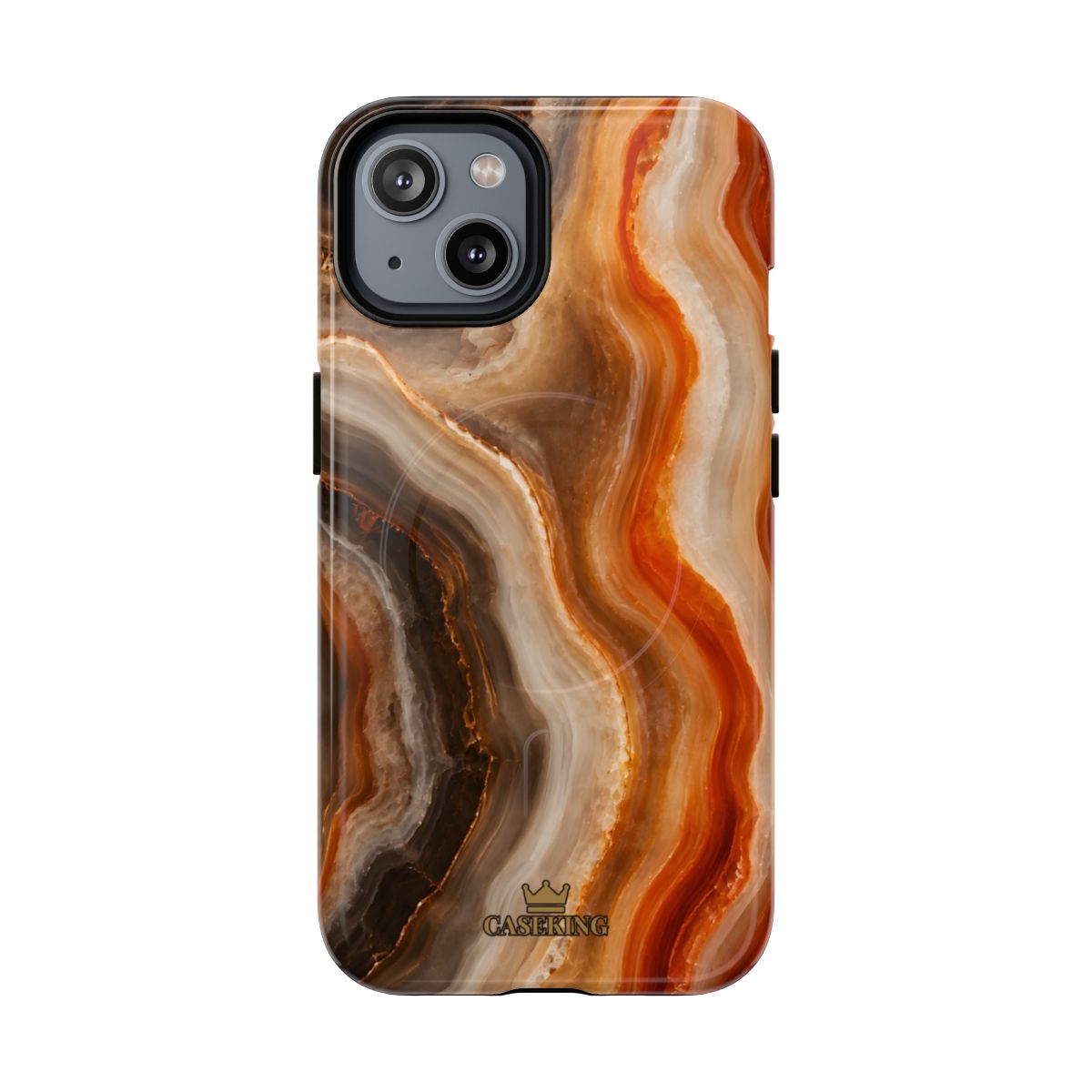 Agate MagSafe-compatible tough case on iPhone 14, glossy finish