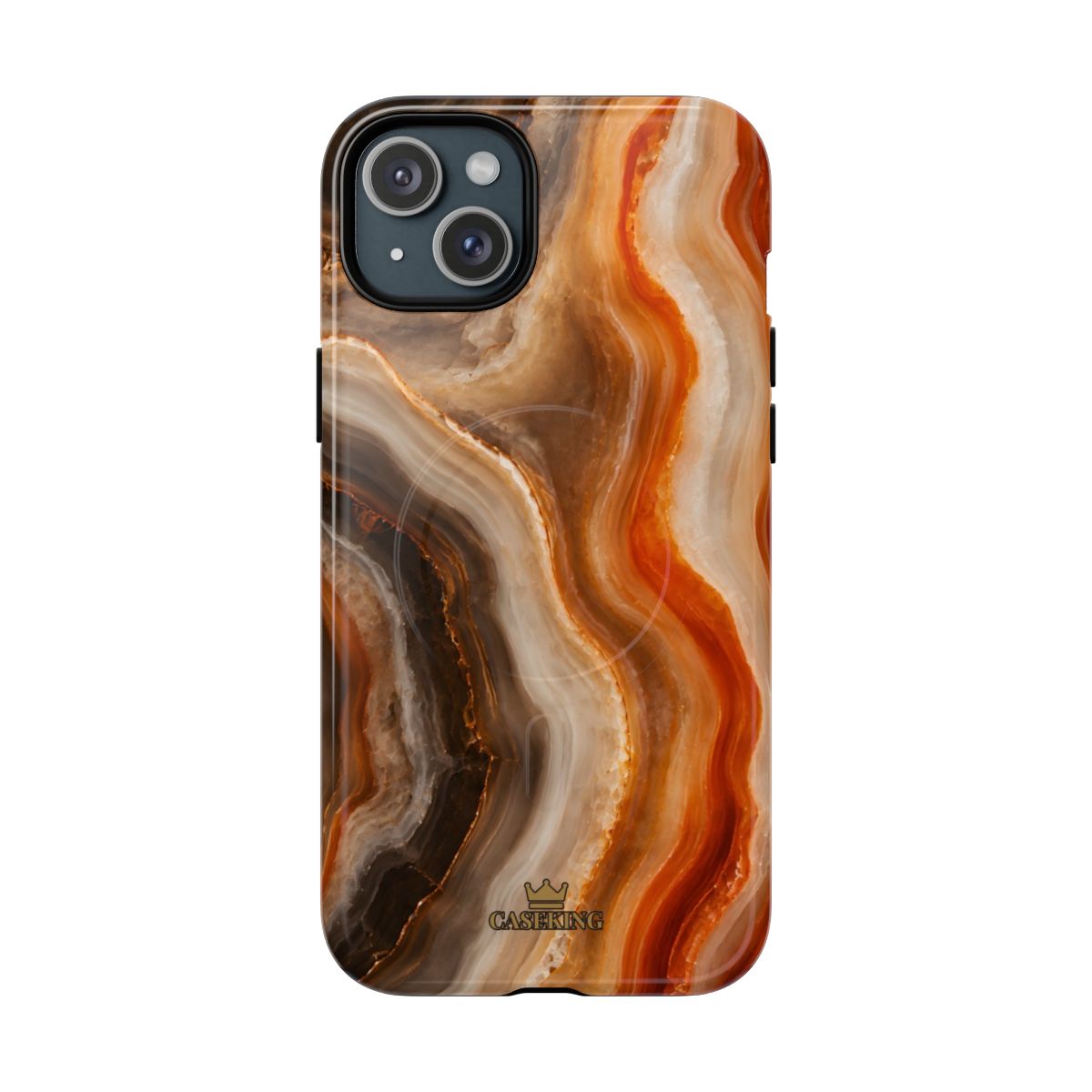 Agate MagSafe-compatible tough case on iPhone 15 Plus, glossy finish