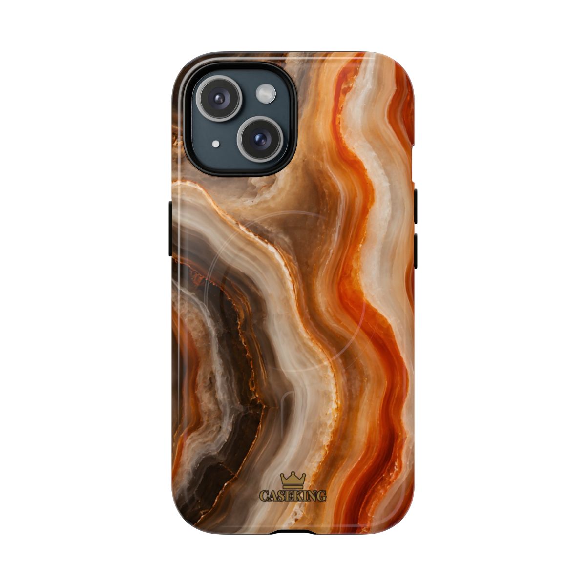 Agate MagSafe-compatible tough case on iPhone 15, glossy finish