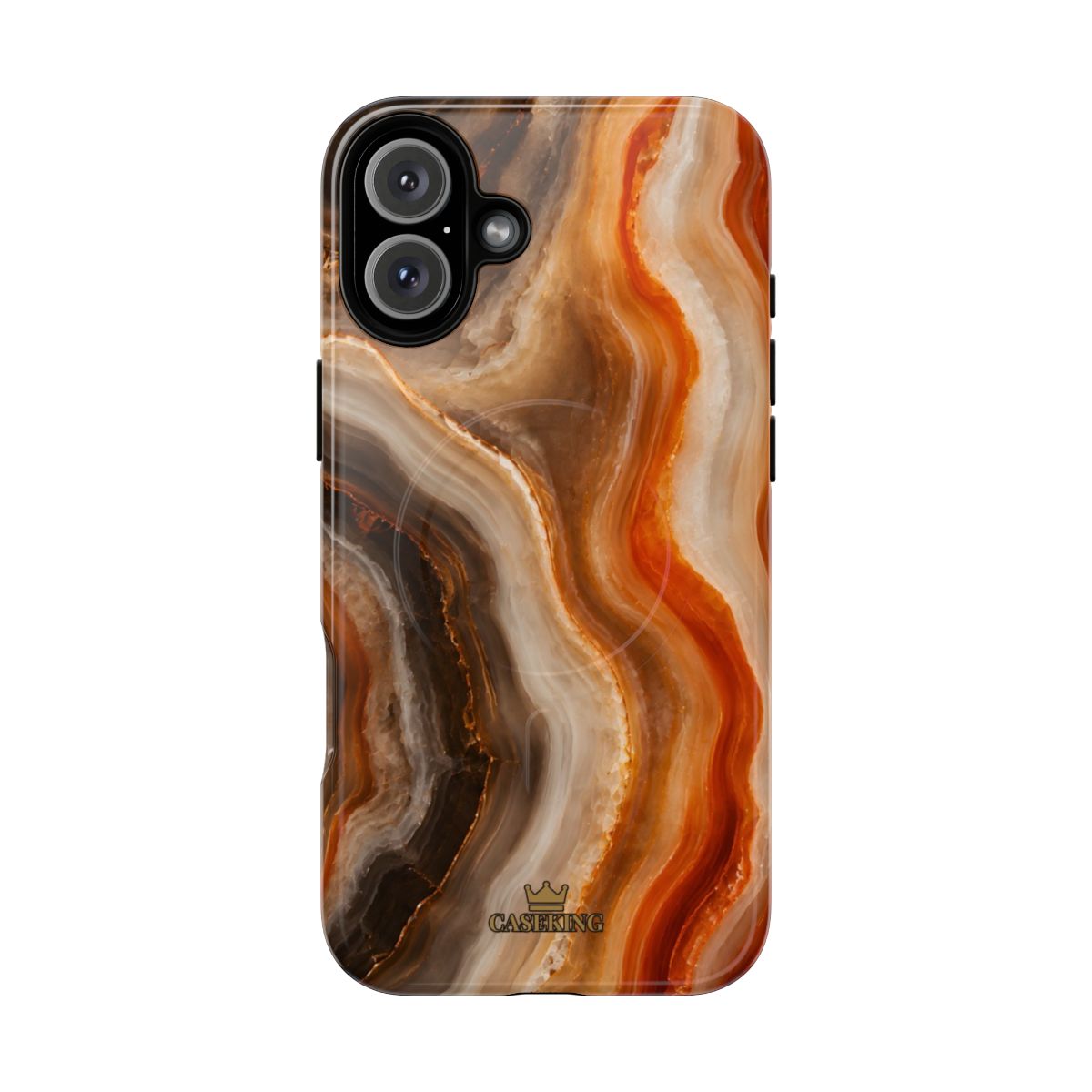 Agate MagSafe-compatible tough case on iPhone 16 Plus, glossy finish