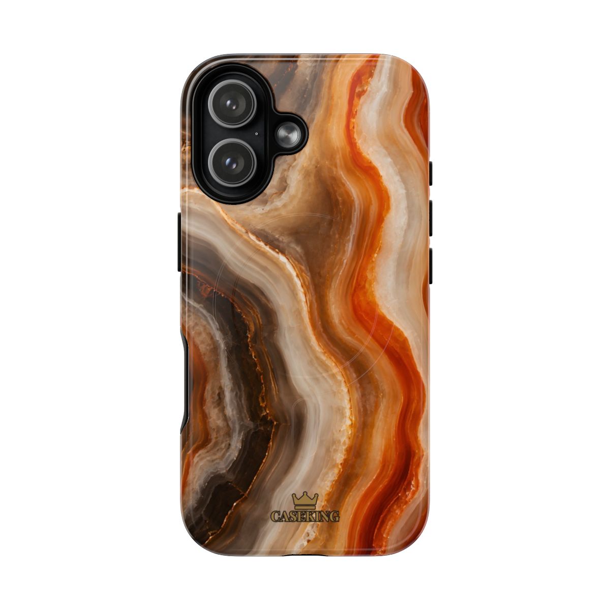 Agate MagSafe-compatible tough case on iPhone 17, glossy finish