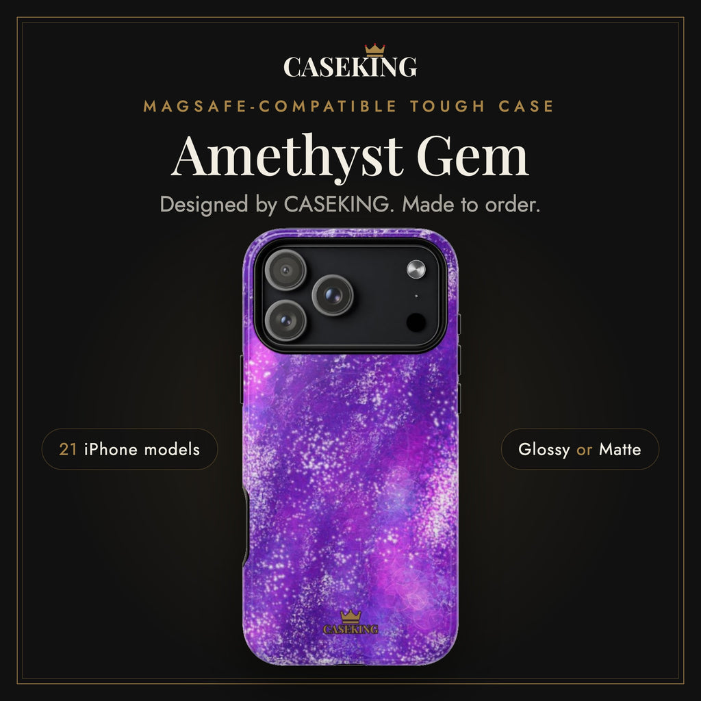 Amethyst Gem MagSafe-compatible tough case infographic 1: Hero