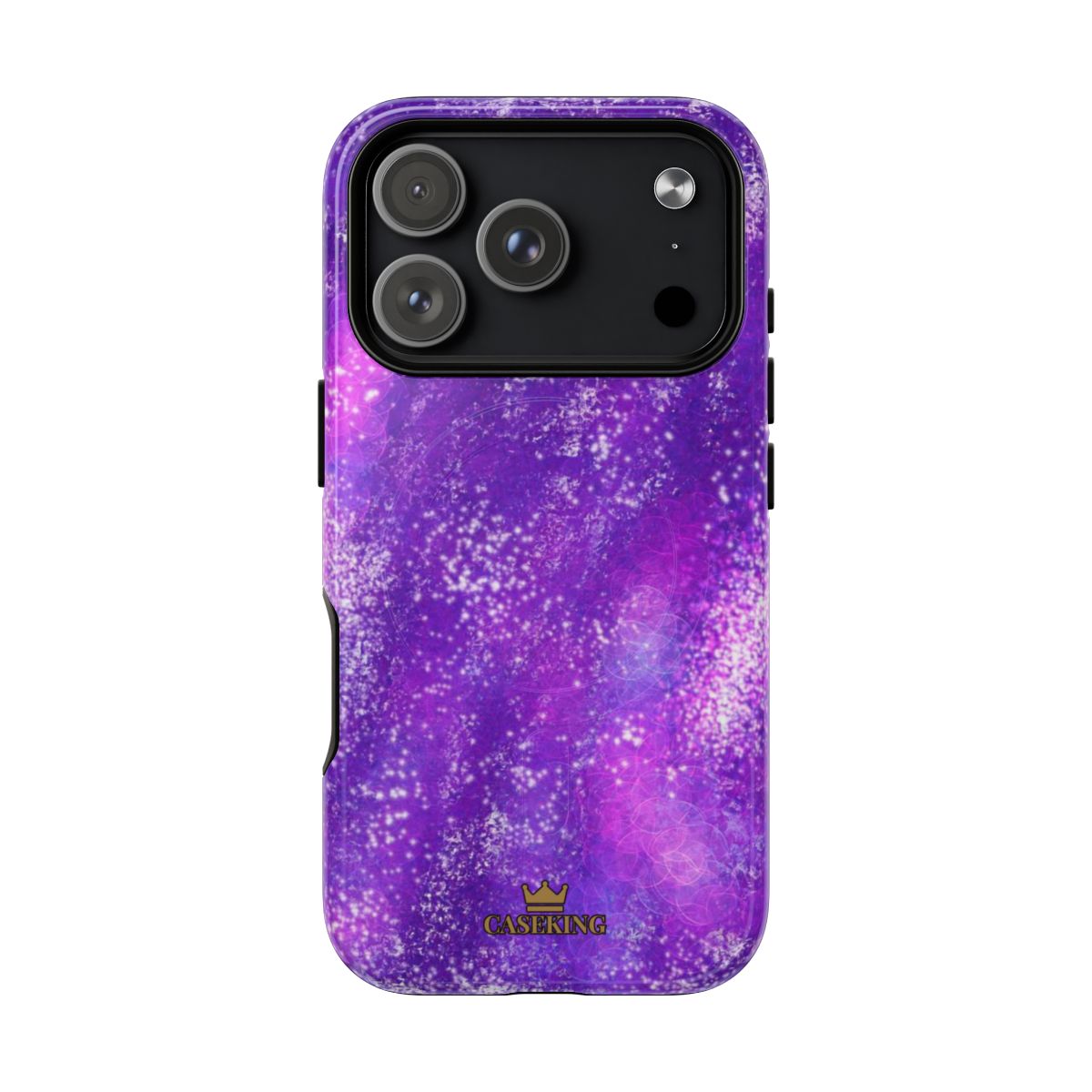 Amethyst Gem MagSafe-compatible tough case on iPhone 18 Pro, glossy finish