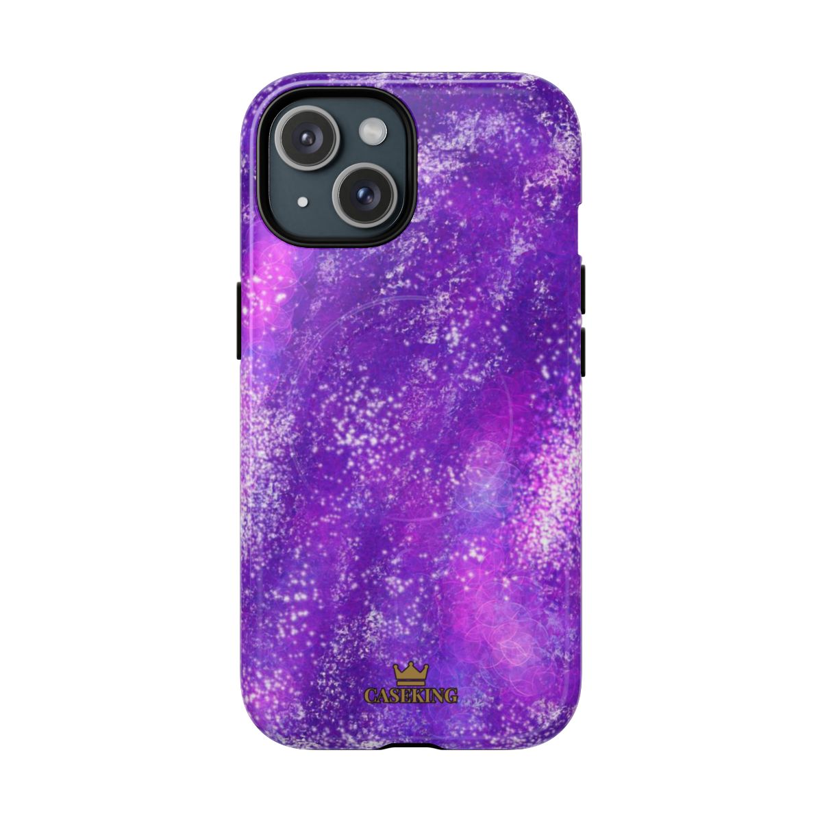 Amethyst Gem MagSafe-compatible tough case on iPhone 15, glossy finish
