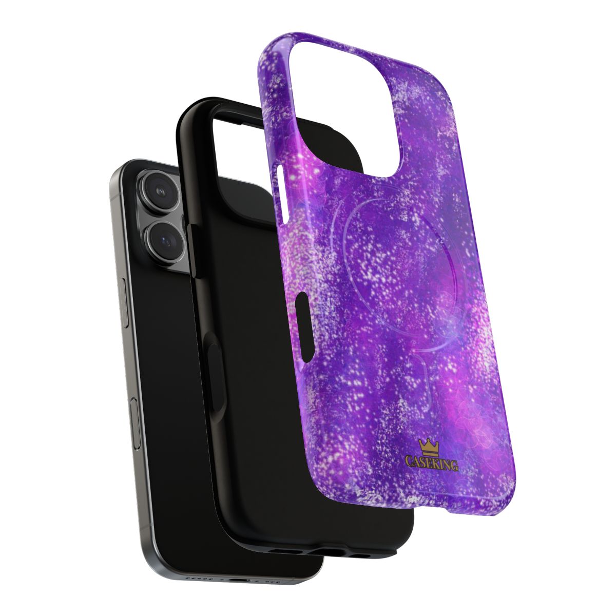 Amethyst Gem MagSafe-compatible tough case on iPhone 16 Pro, glossy finish (case layers)