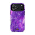 Amethyst Gem MagSafe-compatible tough case on iPhone 18 Pro Max, glossy finish