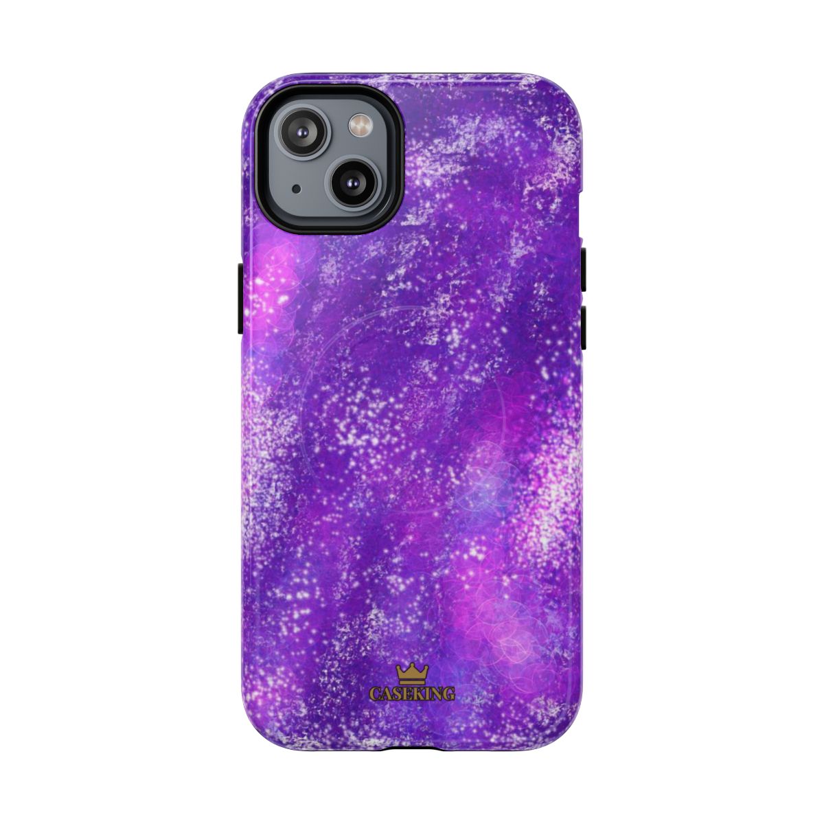 Amethyst Gem MagSafe-compatible tough case on iPhone 14 Plus, glossy finish