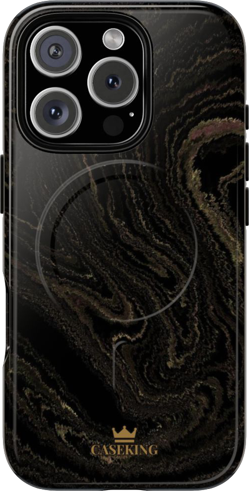 CASEKING black & gold marble MagSafe-compatible tough case