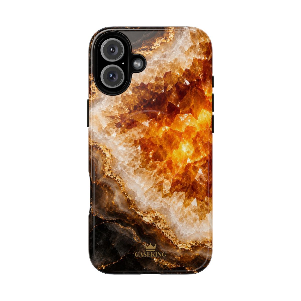 Citrine MagSafe-compatible tough case on iPhone 16 Plus, glossy finish