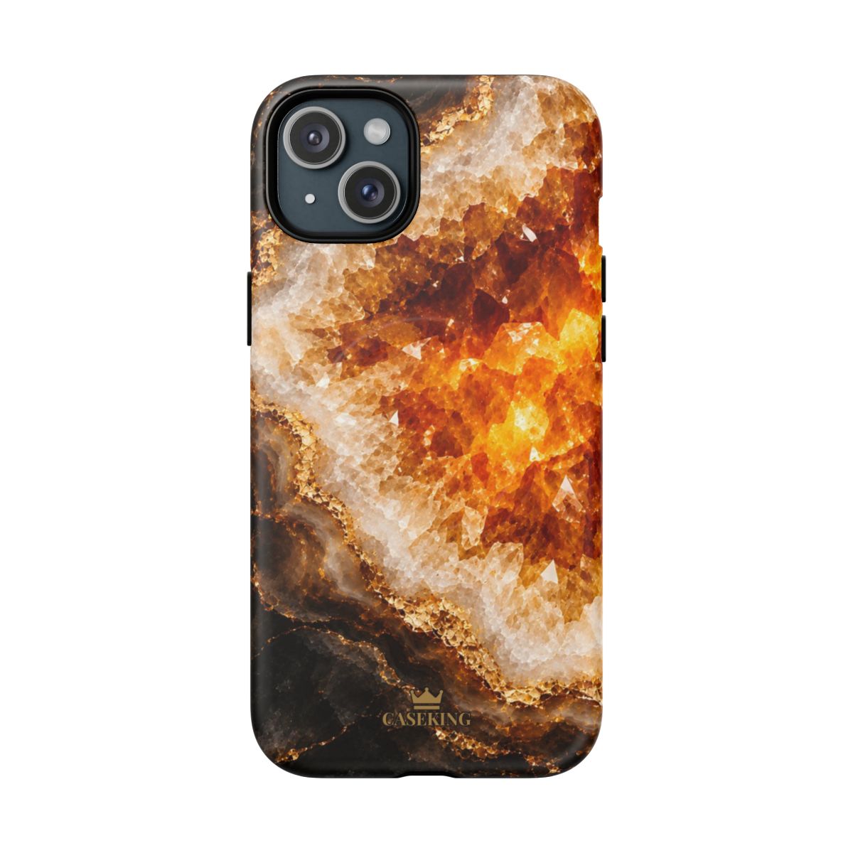 Citrine MagSafe-compatible tough case on iPhone 15 Plus, matte finish