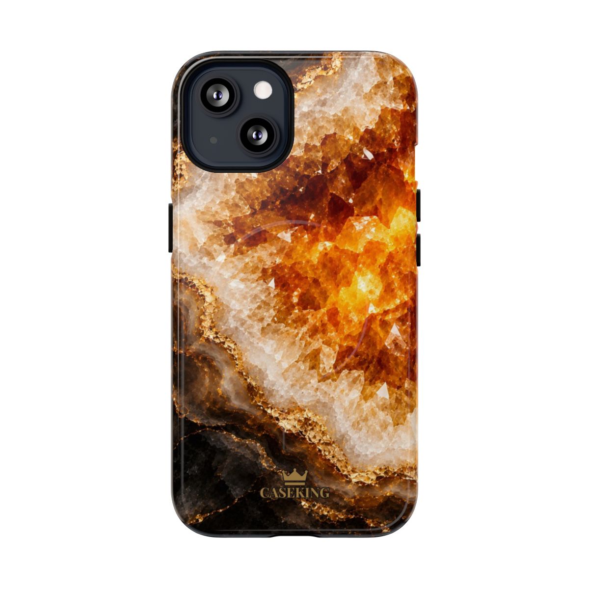 Citrine MagSafe-compatible tough case on iPhone 13, glossy finish