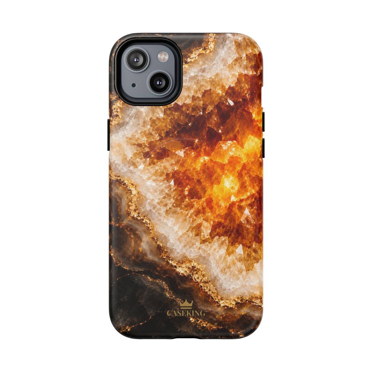 Citrine MagSafe-compatible tough case on iPhone 14 Plus, matte finish