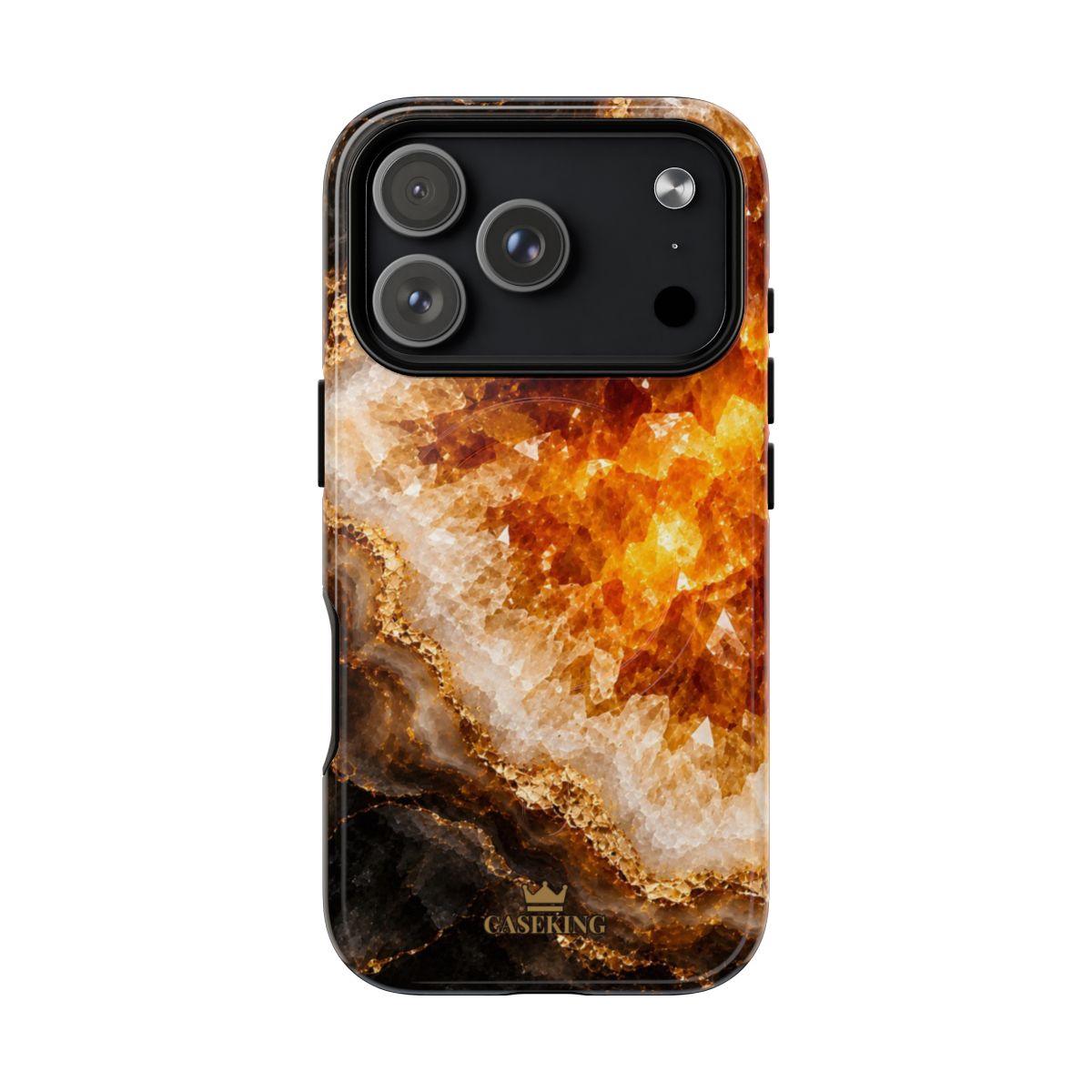 Citrine MagSafe-compatible tough case on iPhone 17 Pro, glossy finish