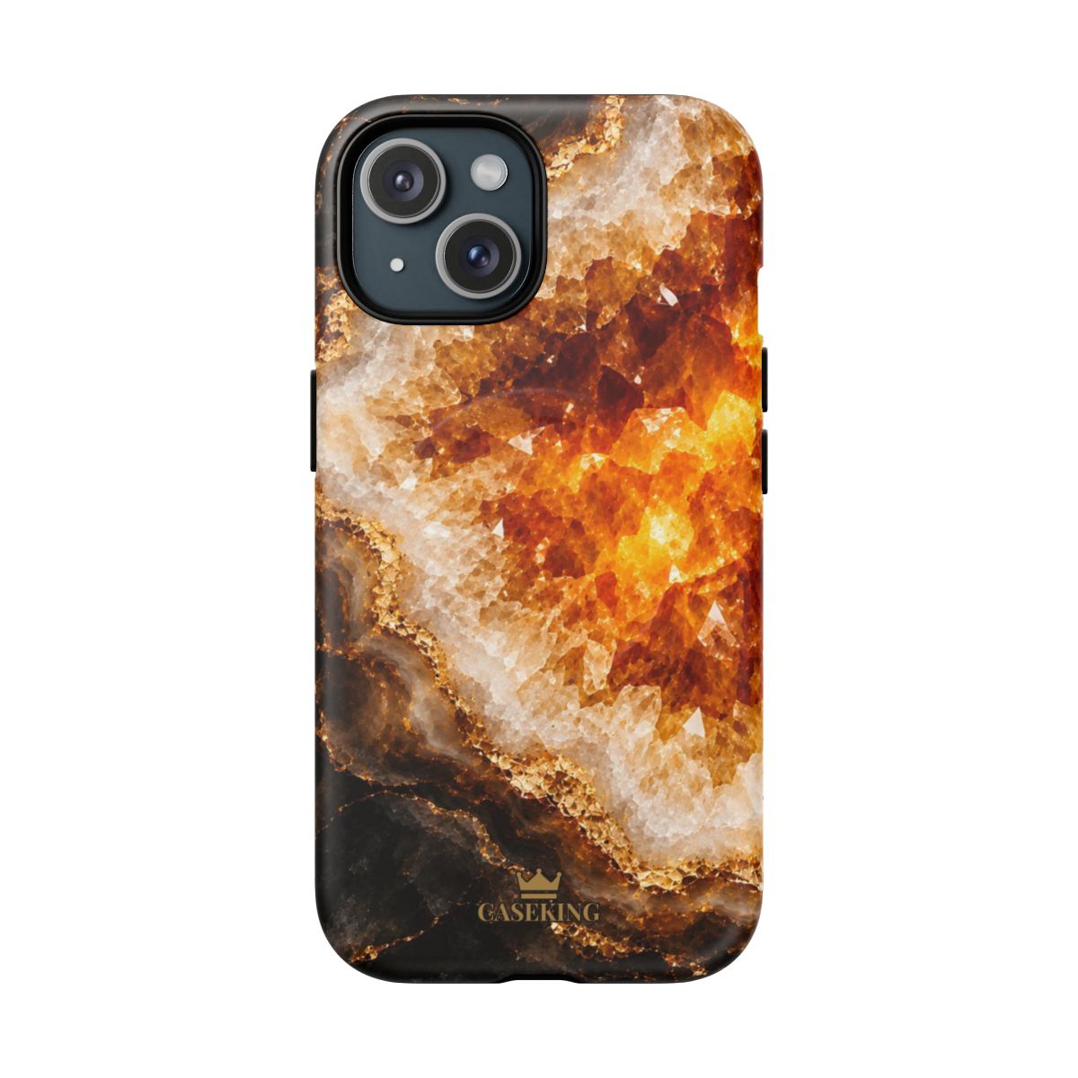 Citrine MagSafe-compatible tough case on iPhone 15, matte finish