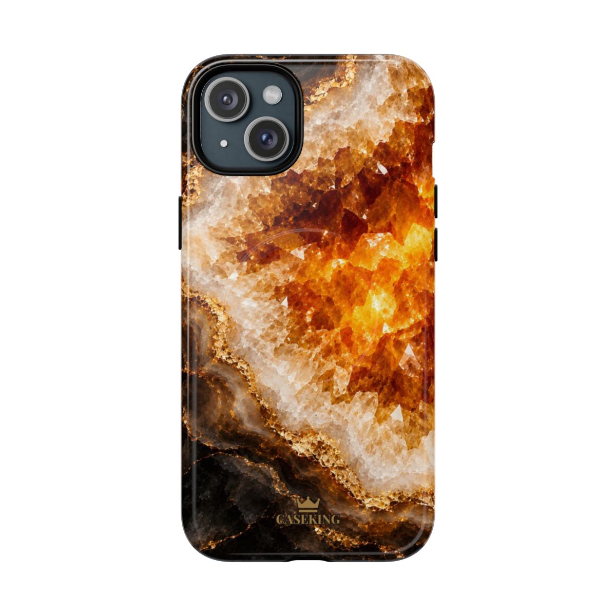 Citrine MagSafe-compatible tough case on iPhone 15 Plus, glossy finish