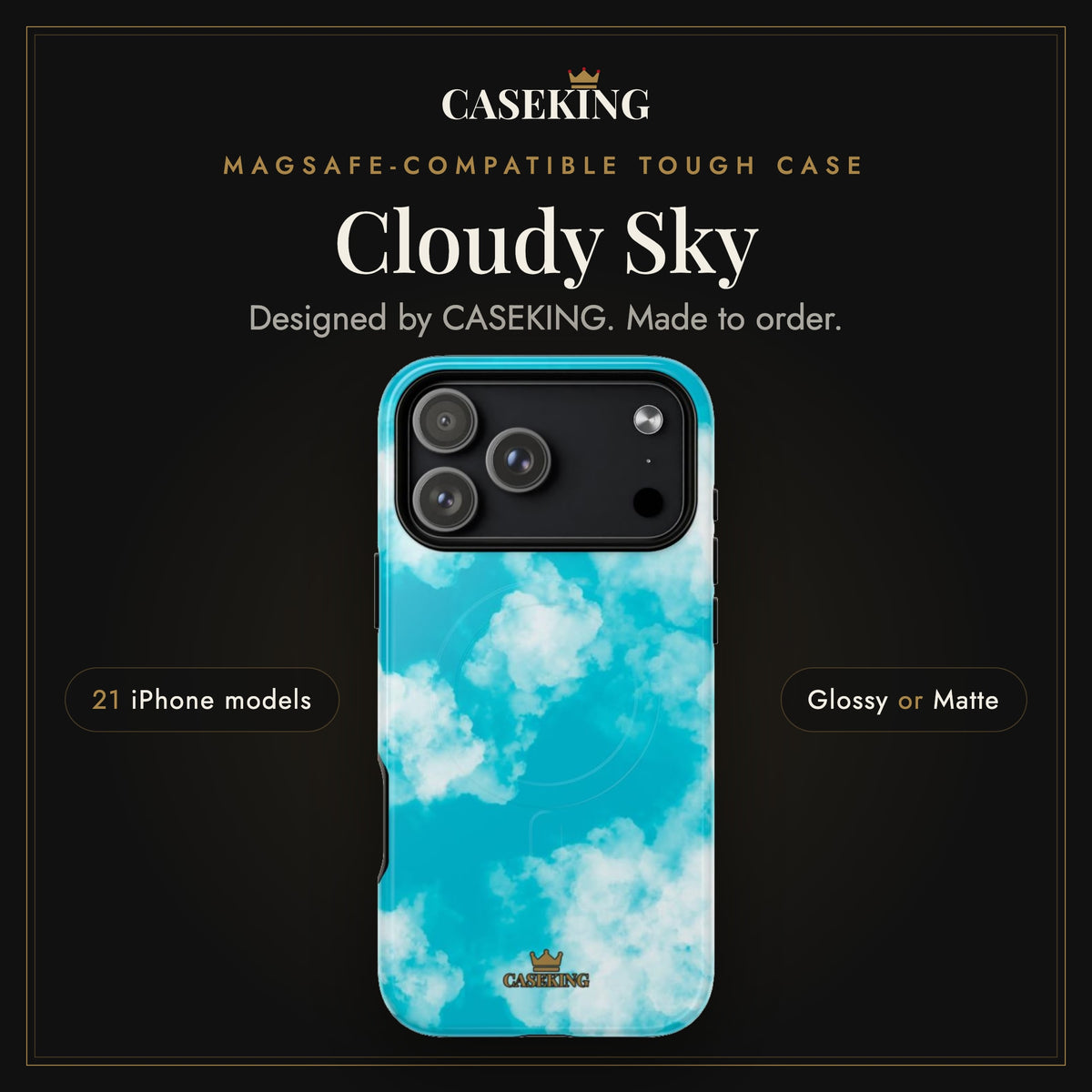 Cloudy Sky MagSafe-compatible tough case infographic 1: Hero
