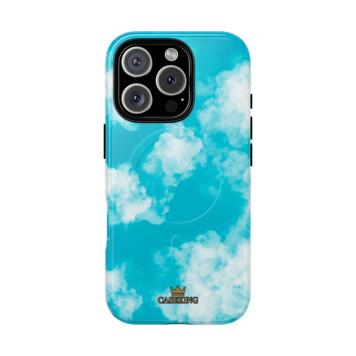 Cloudy Sky MagSafe-compatible tough case on iPhone 16 Pro, glossy finish