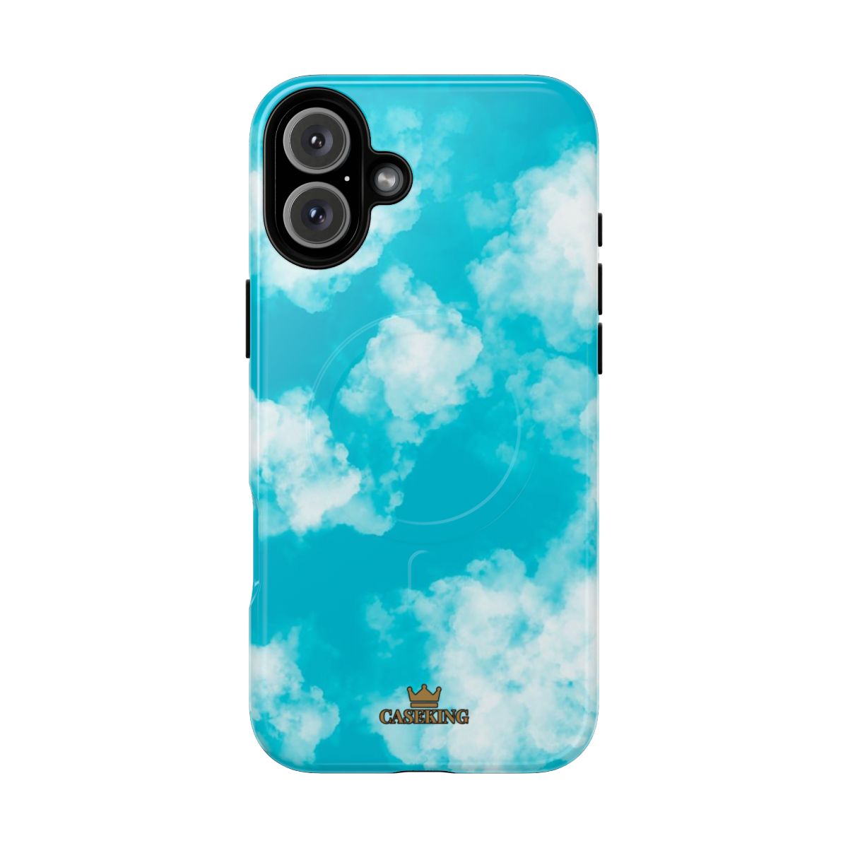 Cloudy Sky MagSafe-compatible tough case on iPhone 16 Plus, glossy finish