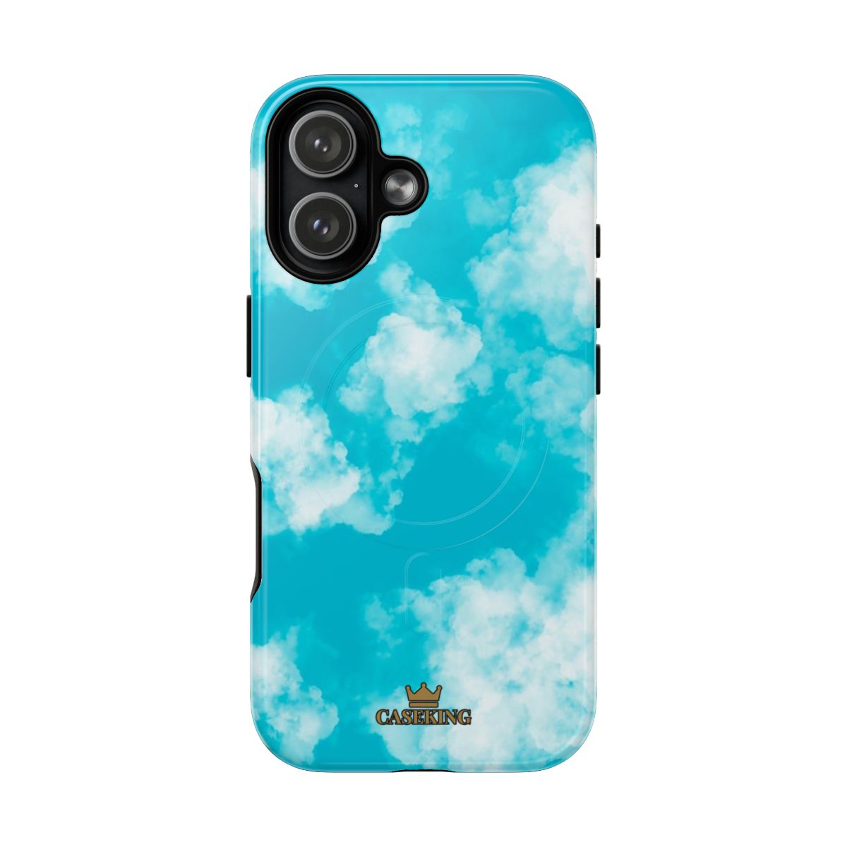 Cloudy Sky MagSafe-compatible tough case on iPhone 17, glossy finish