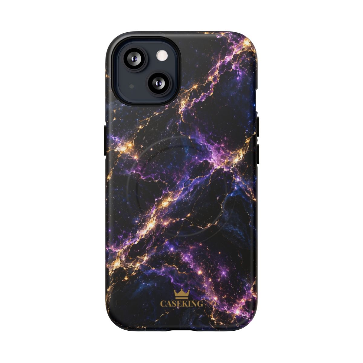 Cosmic Purple MagSafe-compatible tough case on iPhone 13, matte finish