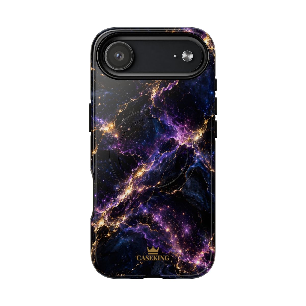 Cosmic Purple MagSafe-compatible tough case on iPhone 17 Air, glossy finish